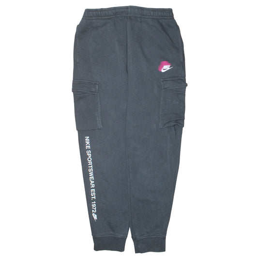 Nike Women's Black Jogger Cargo Sweatpants M Elastic Waist Fleece
