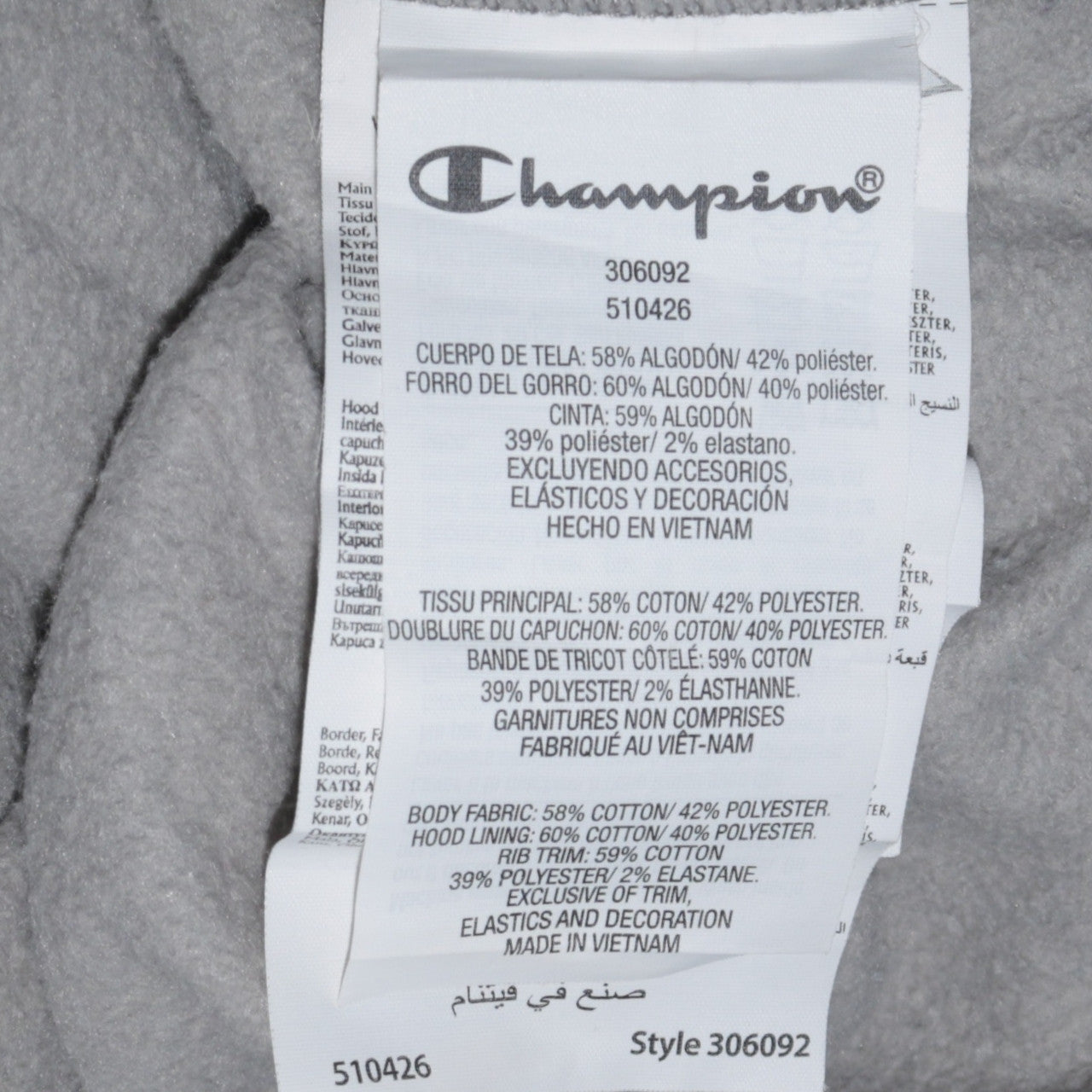Champion Boys Grey Pullover Hoodie XL 13-14 Years Cotton Blend Logo Sweatshirt