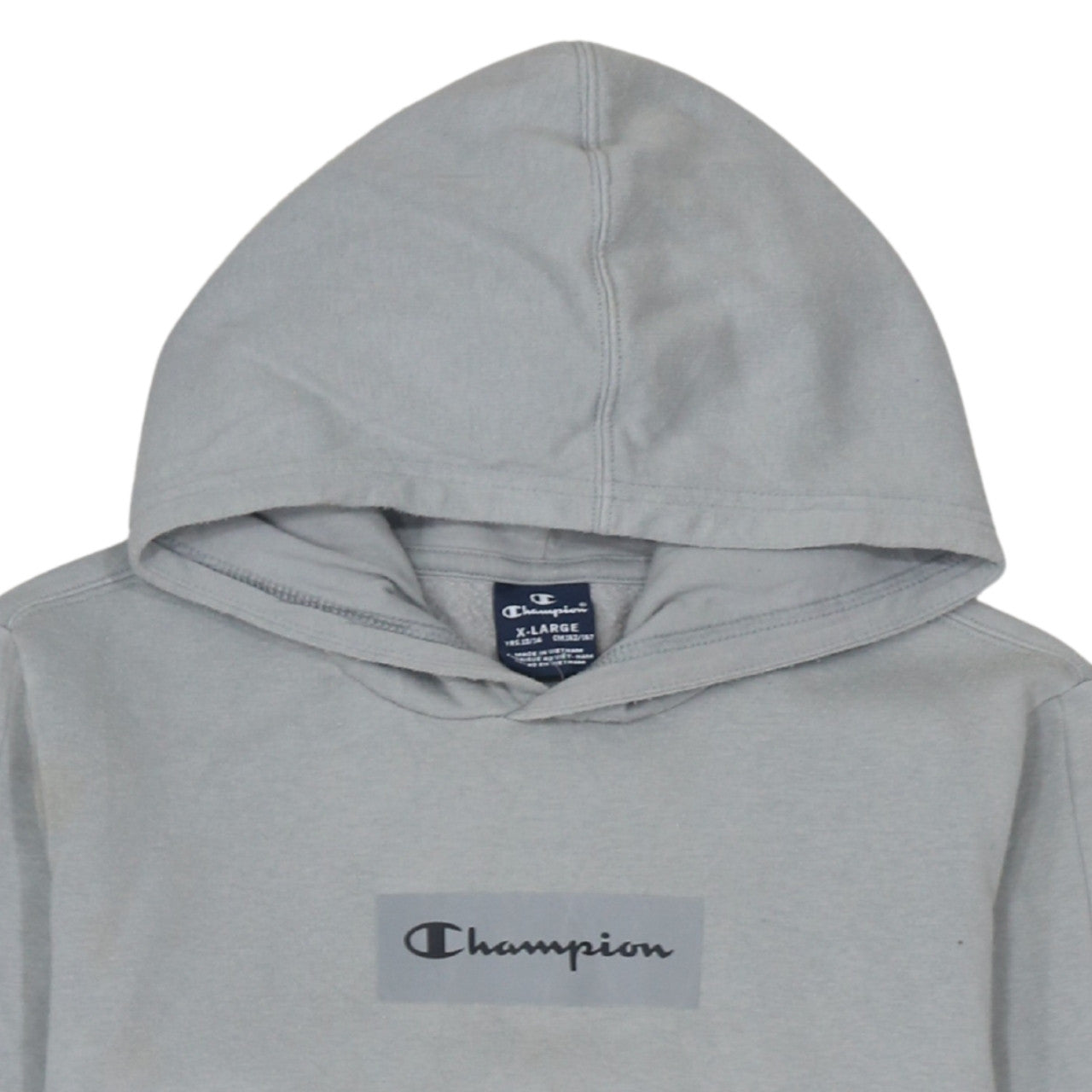 Champion Boys Grey Pullover Hoodie XL 13-14 Years Cotton Blend Logo Sweatshirt