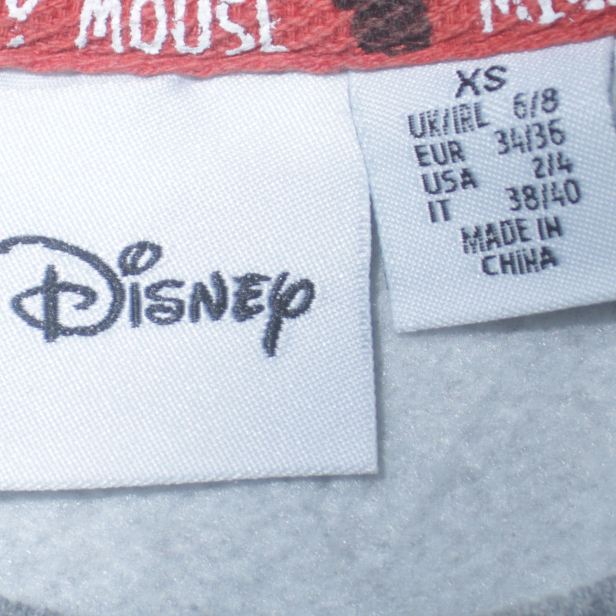 Disney Women XS Grey Mickey Mouse Pullover Sweatshirt