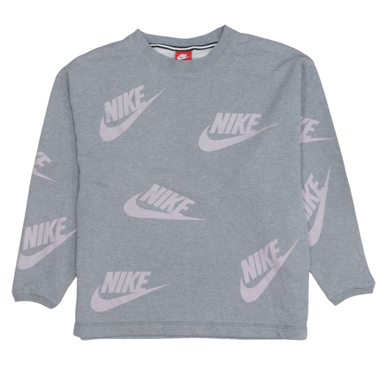 Nike Women’s Grey Cotton Blend Logo Sweatshirt Size S