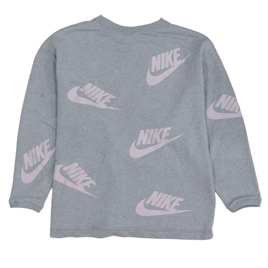 Nike Women’s Grey Cotton Blend Logo Sweatshirt Size S