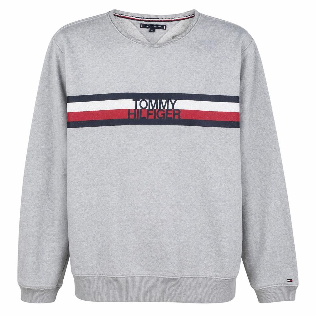 Tommy Hilfiger Men's Grey 2XL Crew Neck Logo Sweatshirt