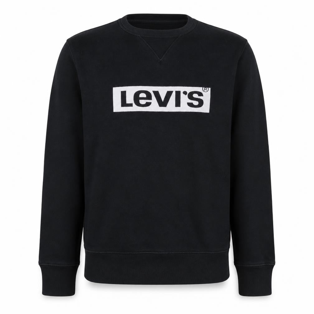 Levi's Men's Black Crew Neck Logo Pullover Sweatshirt Size S
