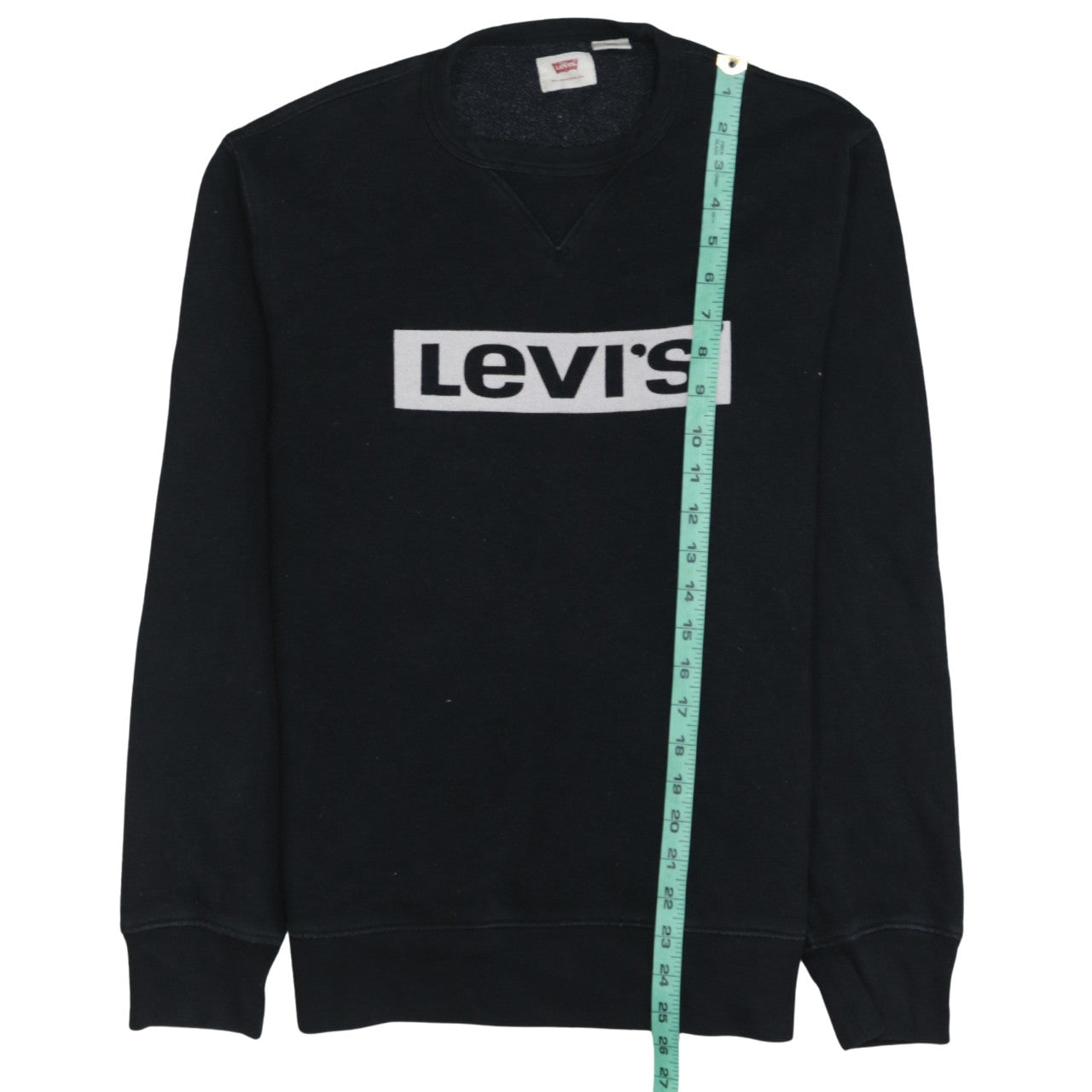 Levi's Men's Black Crew Neck Logo Pullover Sweatshirt Size S