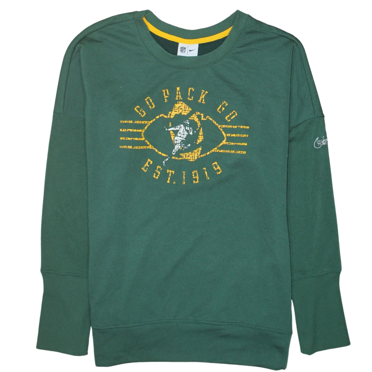 Nike NFL Men's Green Crew Neck Dri-Fit Sweatshirt M Regular Fit
