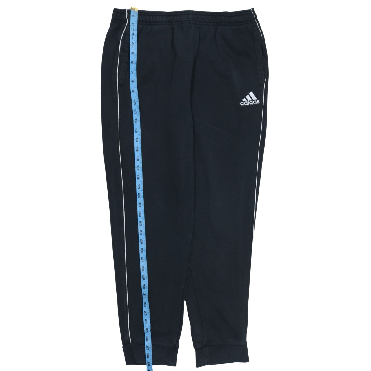 adidas Men's Black L Track Pants Tapered Fit Fleece Joggers