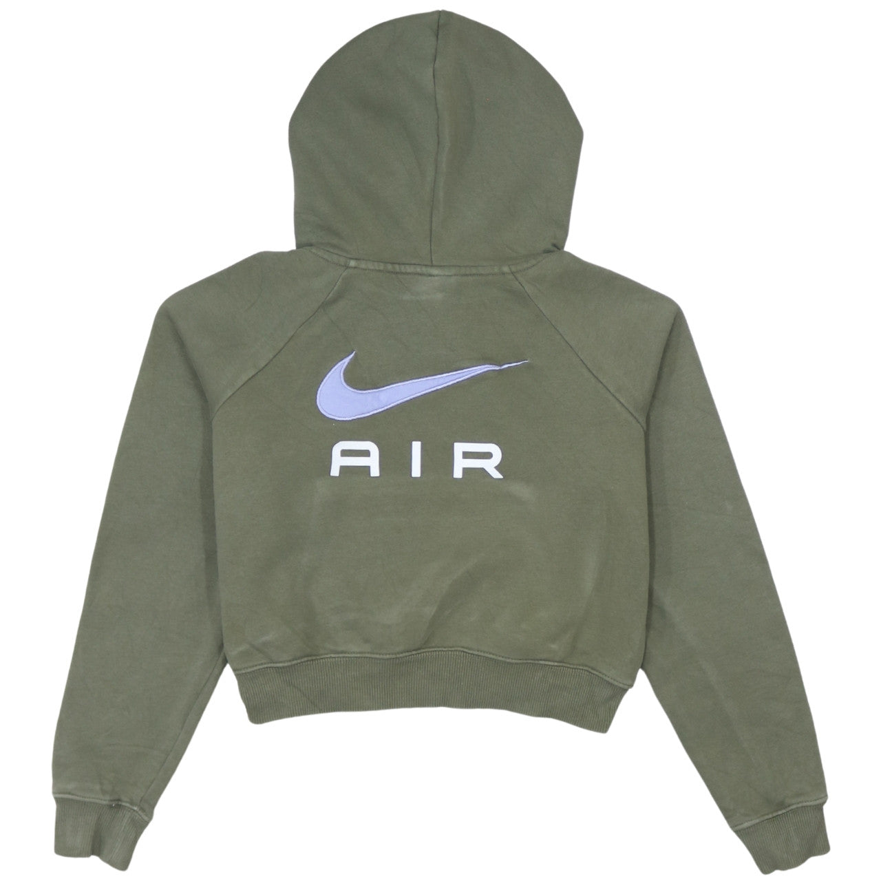 Nike Girls Green Pullover Hoodie L 146cm Fleece Logo Sportswear