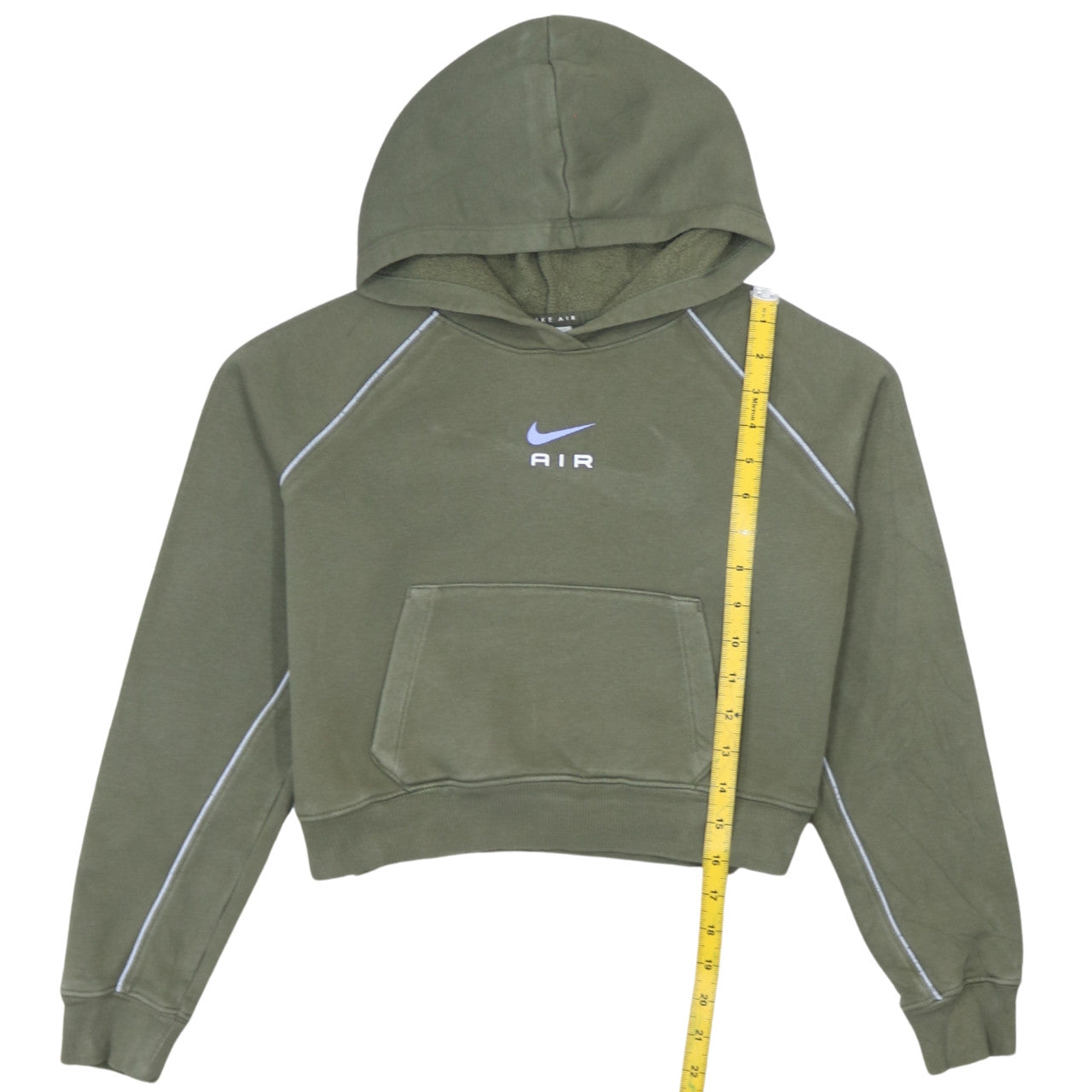 Nike Girls Green Pullover Hoodie L 146cm Fleece Logo Sportswear