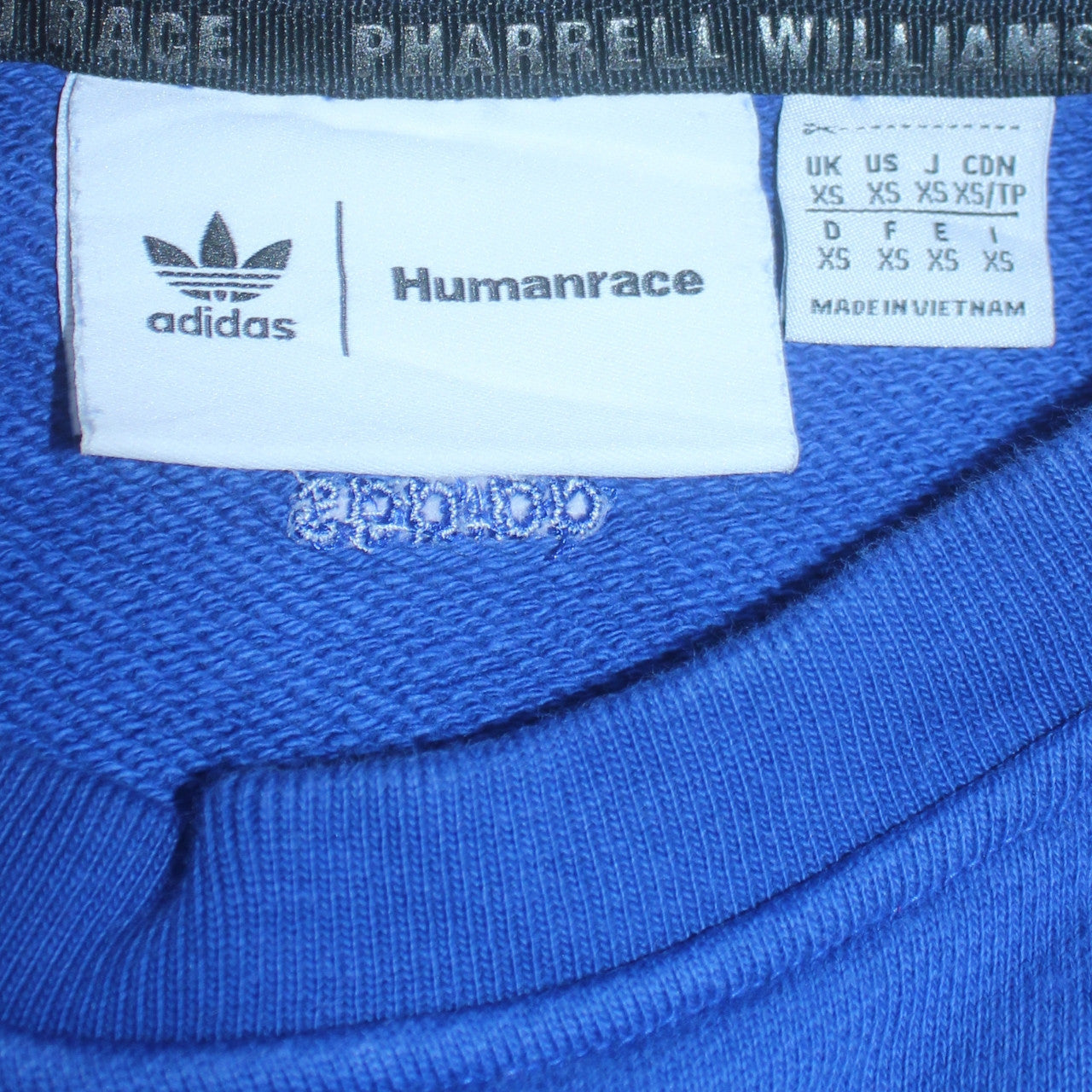 Adidas Humanrace Blue Crew Neck Pullover Sweatshirt XS Womens