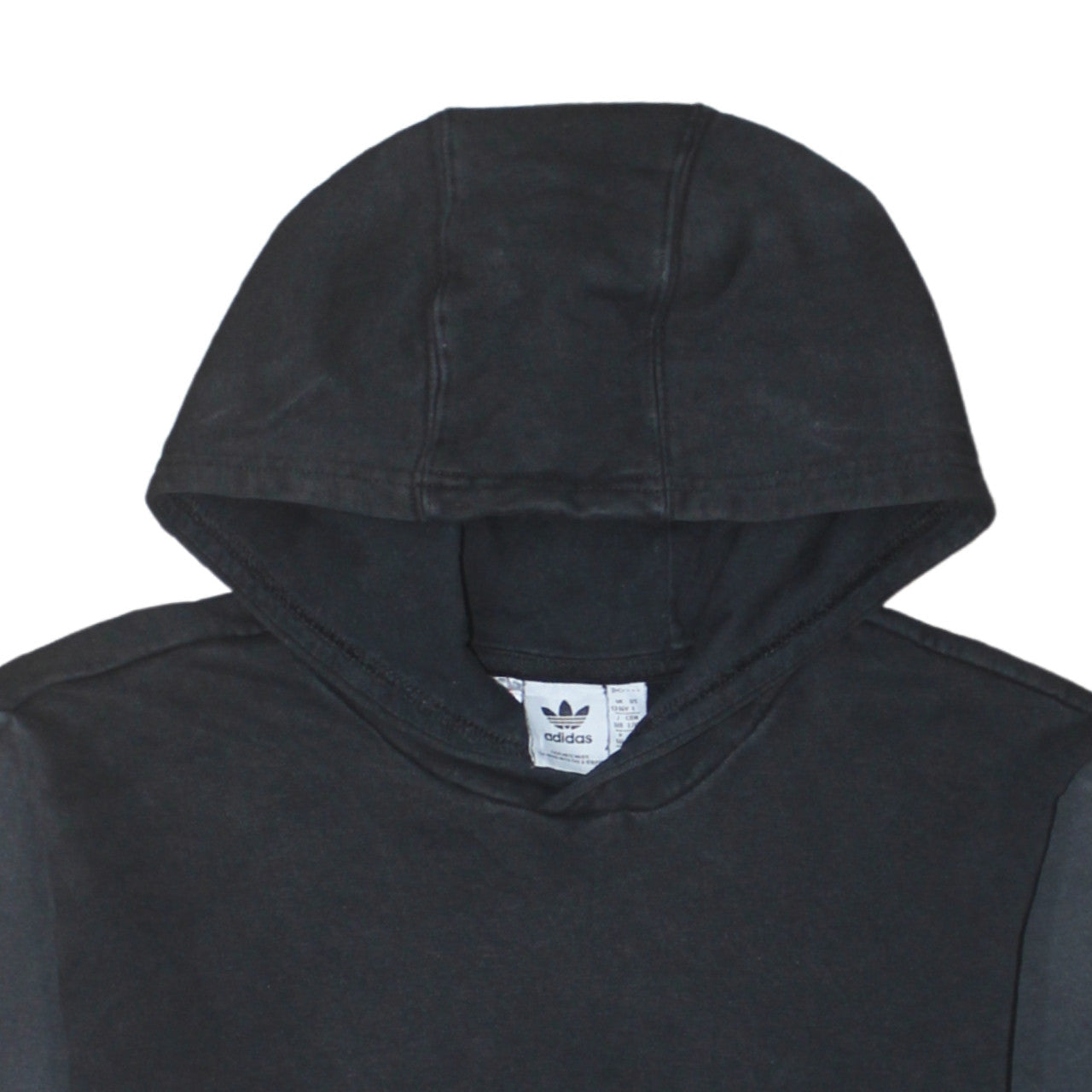 Adidas Boys Black Pullover Hoodie 13-14 Years Colourblock Sports Fleece