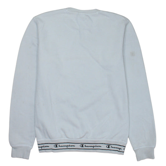 Champion Men's White Logo Pullover Sweatshirt Medium