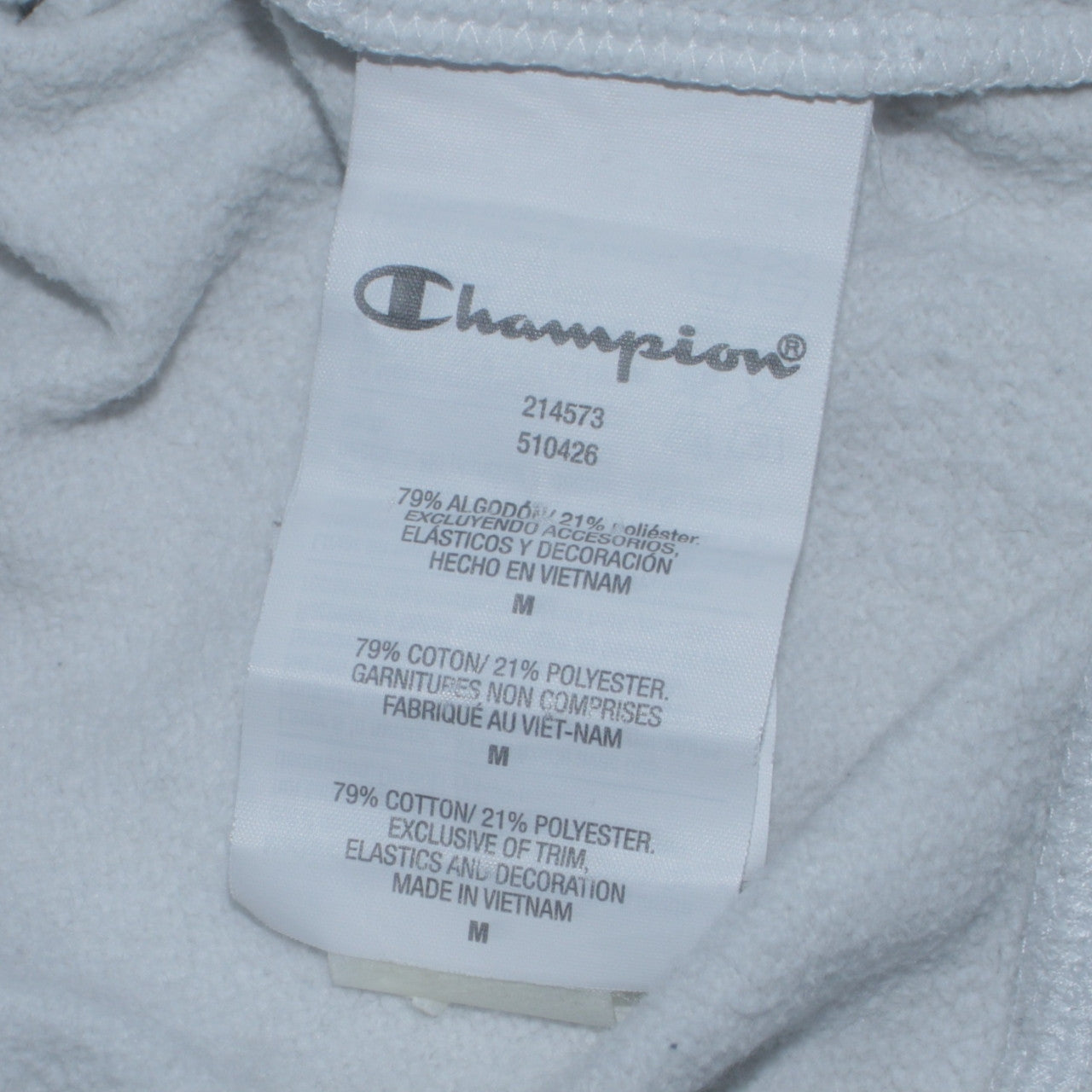 Champion Men's White Logo Pullover Sweatshirt Medium