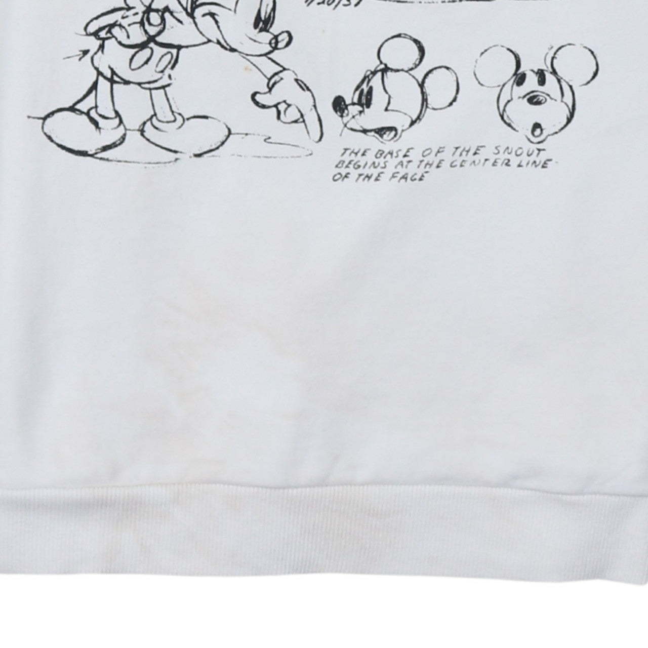 Disney Primark Women White Mickey Mouse Crew Neck Sweatshirt Size S 10/12