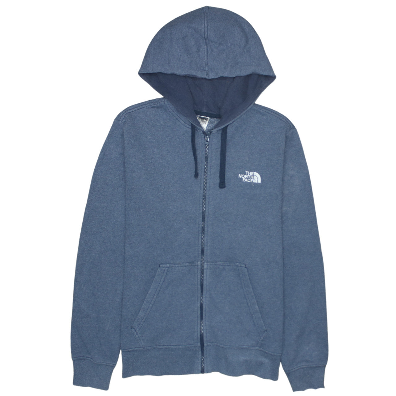 The North Face Women's Blue Full Zip Hoodie Size S Cotton Blend