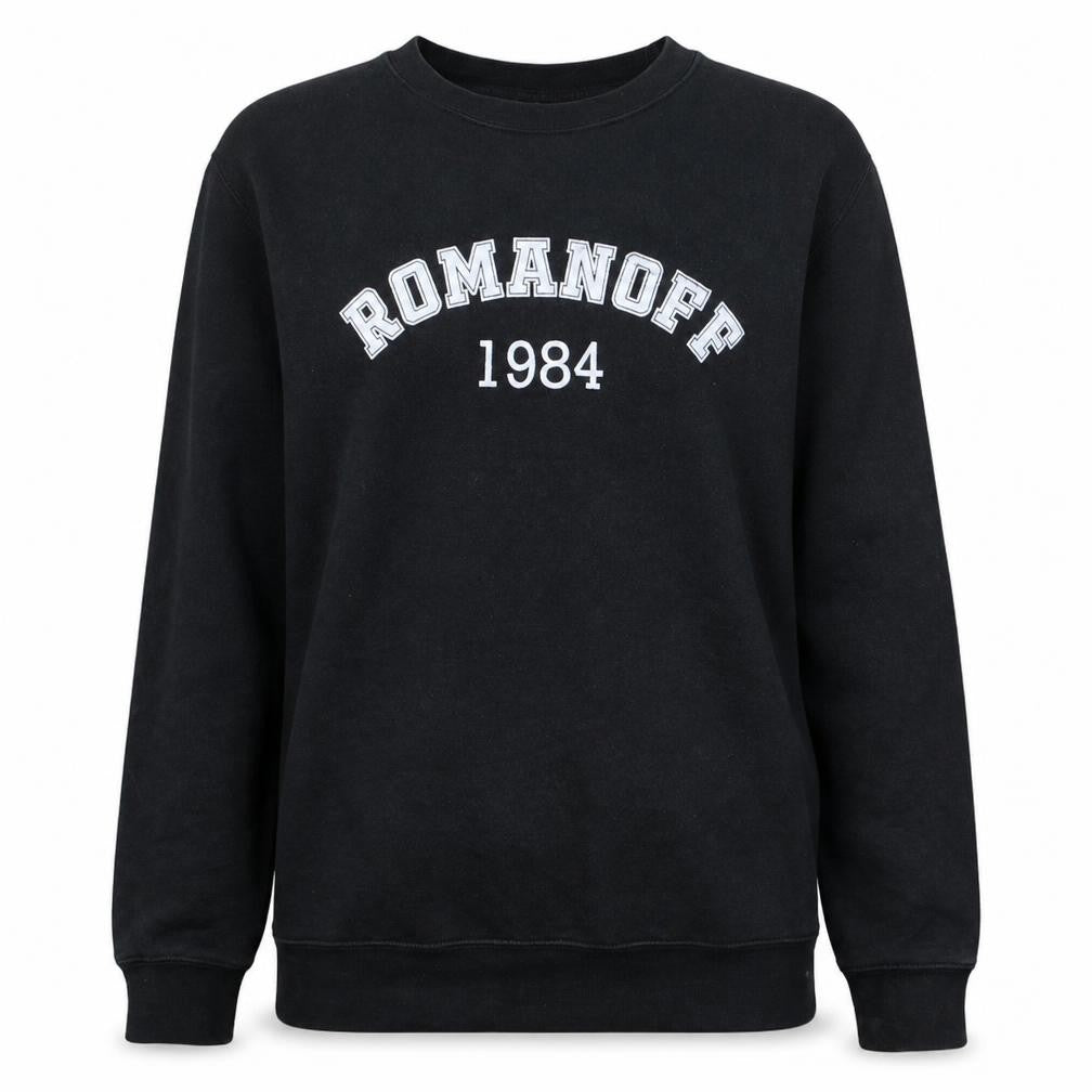 Russell Women's Black Romanoff 1984 Cotton Blend Pullover Sweatshirt M