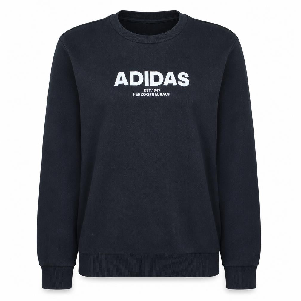 Adidas Women's Black Medium Pullover Sweatshirt Crew Neck Logo Print