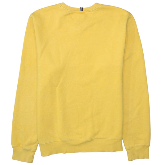 Tommy Hilfiger Women’s Yellow Logo Pullover Sweatshirt M Cotton Blend
