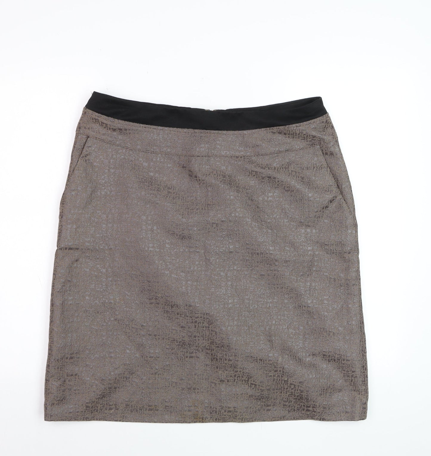 Kaliko Women Brown Size 14 Pencil Skirt Knee Length Formal Lined