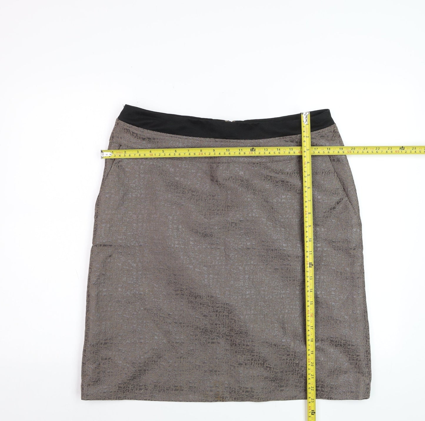 Kaliko Women Brown Size 14 Pencil Skirt Knee Length Formal Lined