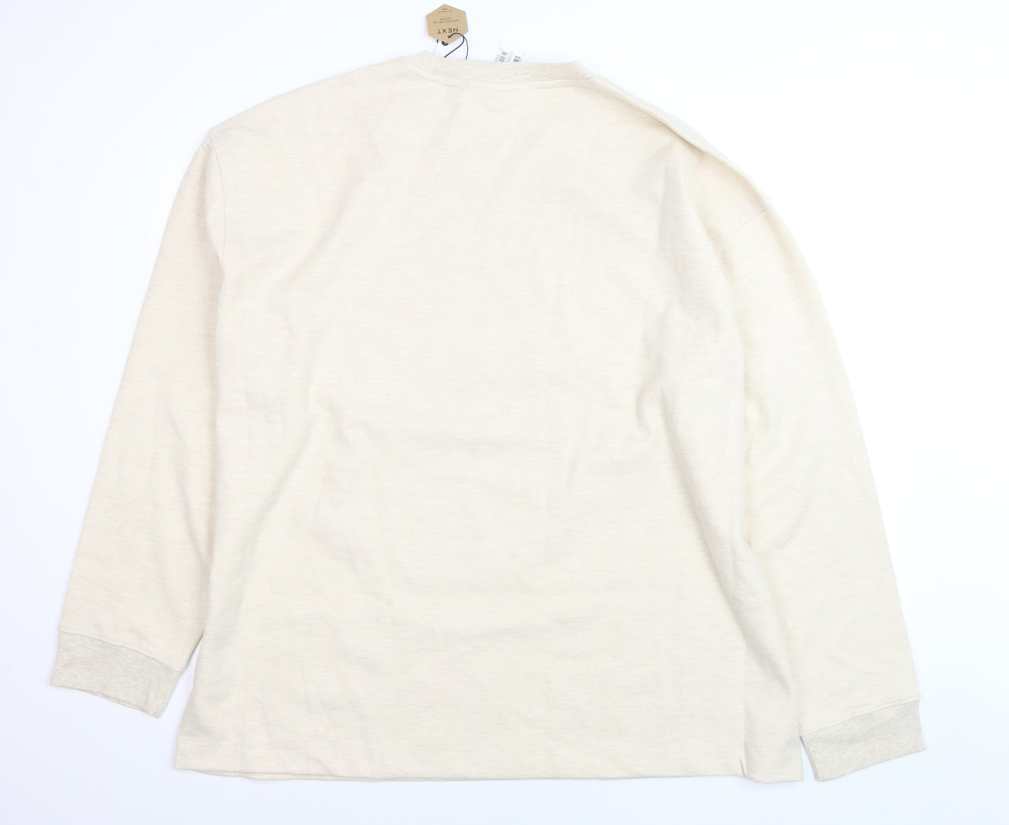 Next Men’s Beige 2XL Relaxed Fit Crew Neck Sweatshirt