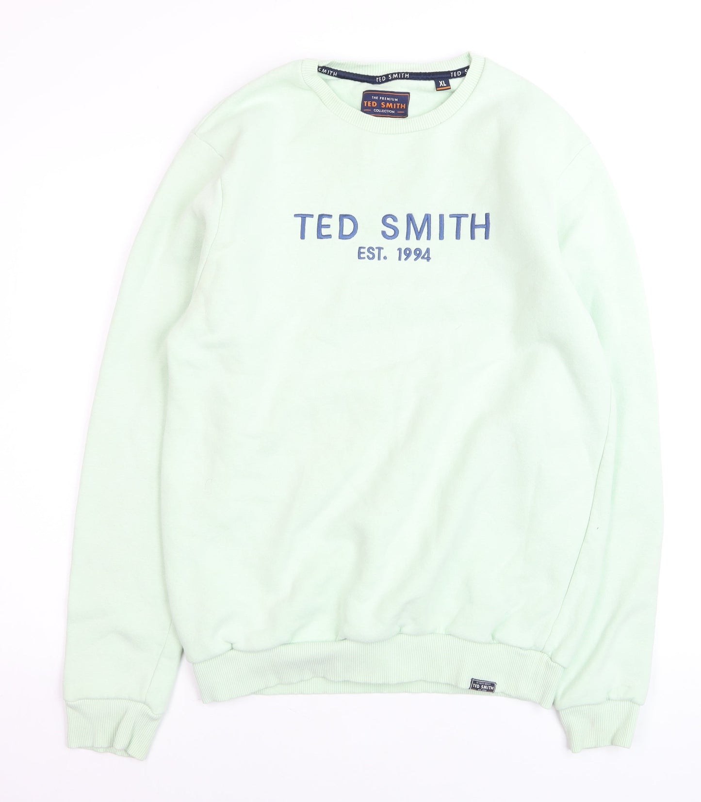 Ted Smith Men's Green XL Pullover Sweatshirt Crew Neck Logo