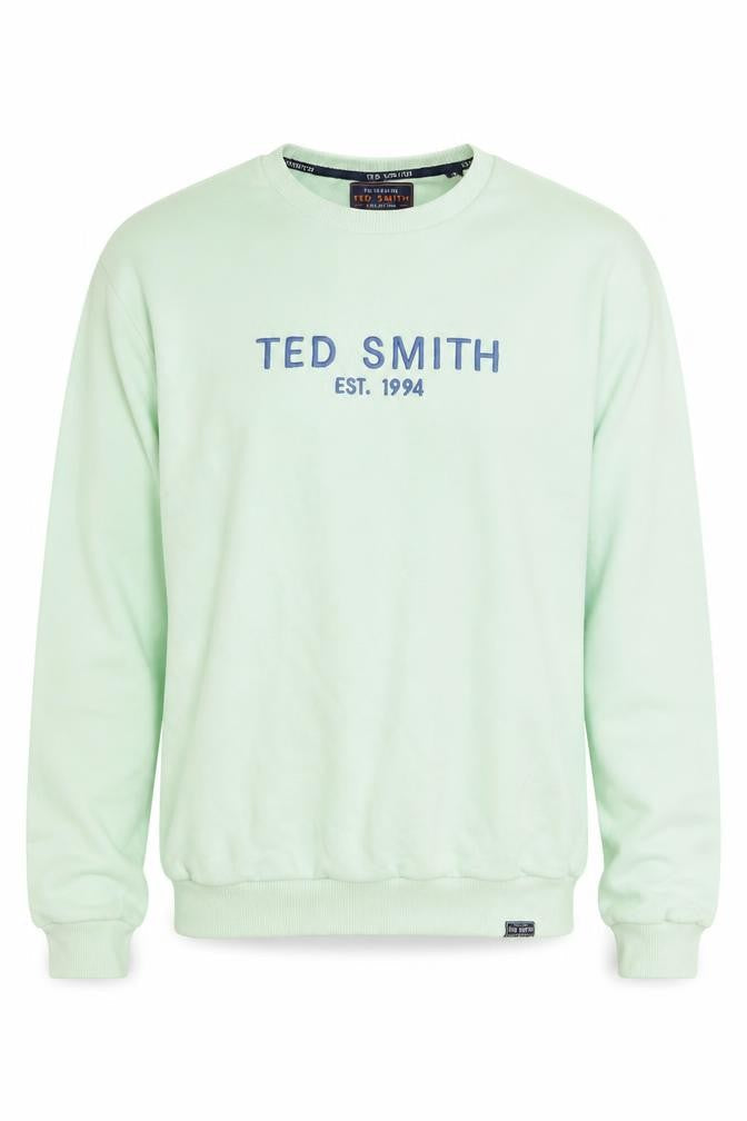 Ted Smith Men's Green XL Pullover Sweatshirt Crew Neck Logo