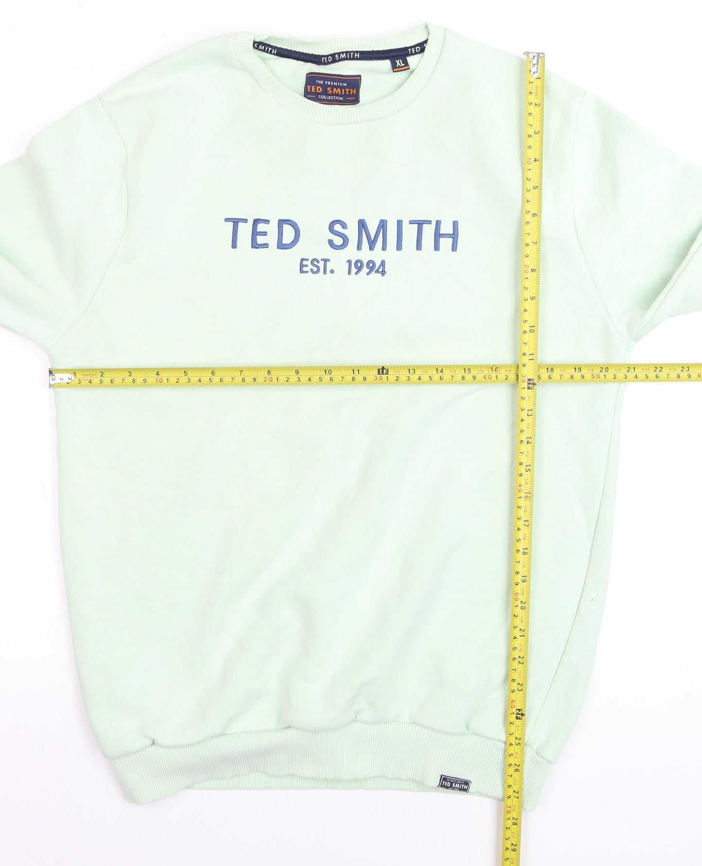 Ted Smith Men's Green XL Pullover Sweatshirt Crew Neck Logo
