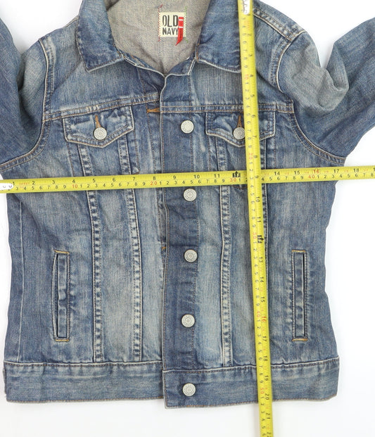 Old Navy Women's Blue Denim Button-Up Jacket Size S Casual