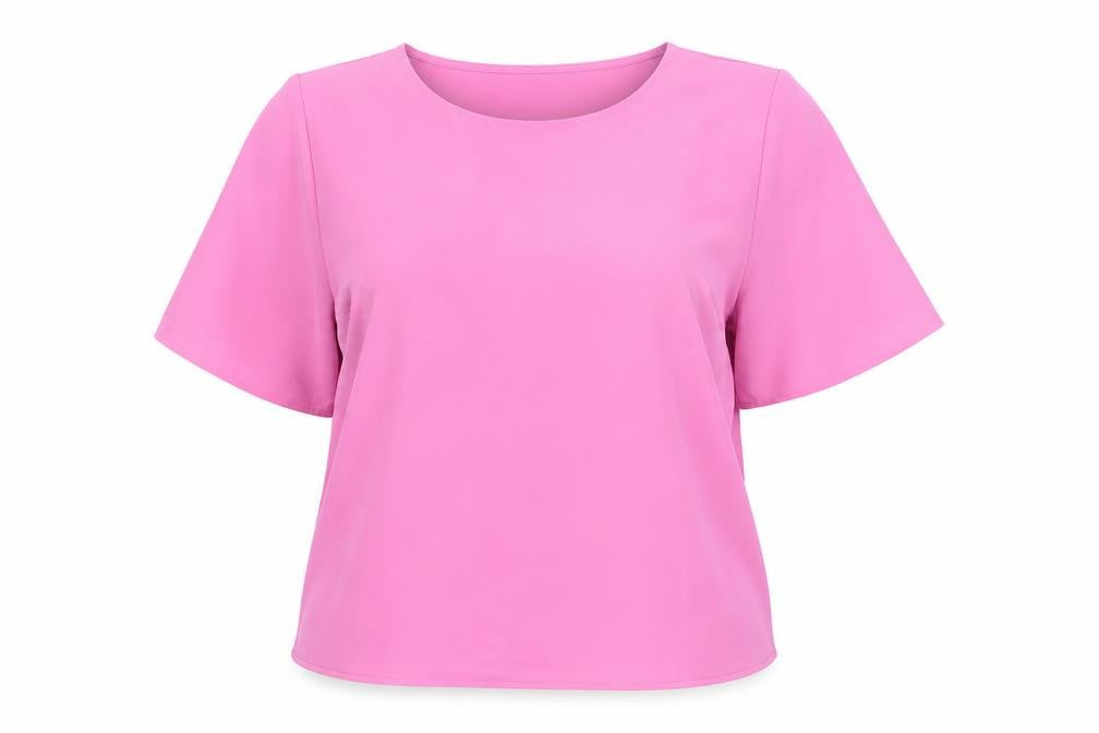 Dunnes Women Pink Short Sleeve Basic Blouse Size L