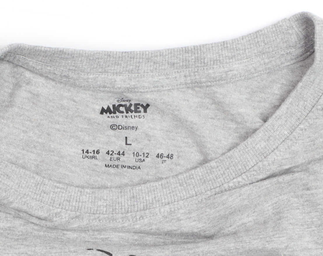 Additional view of Disney Women’s Grey Mickey Mouse Sports Club T-Shirt, size L