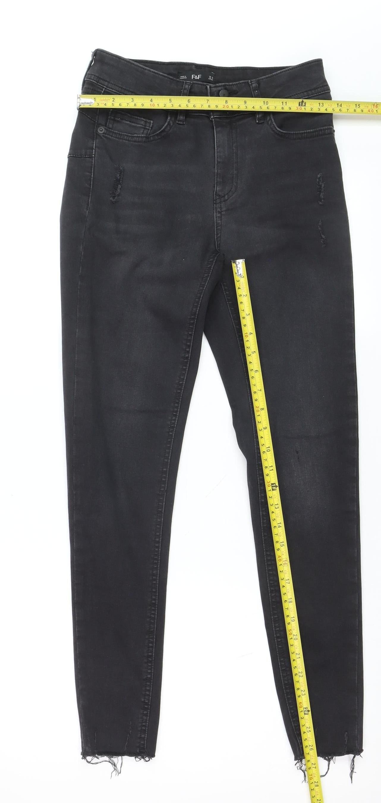 F&F Women’s Black High Rise Skinny Jeans Size 8