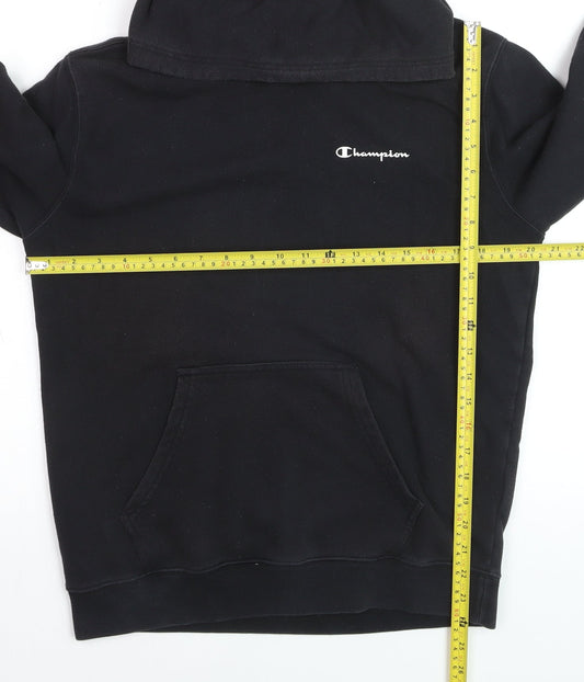 Champion Men's Black Pullover Hoodie Medium Logo Fleece Sweatshirt