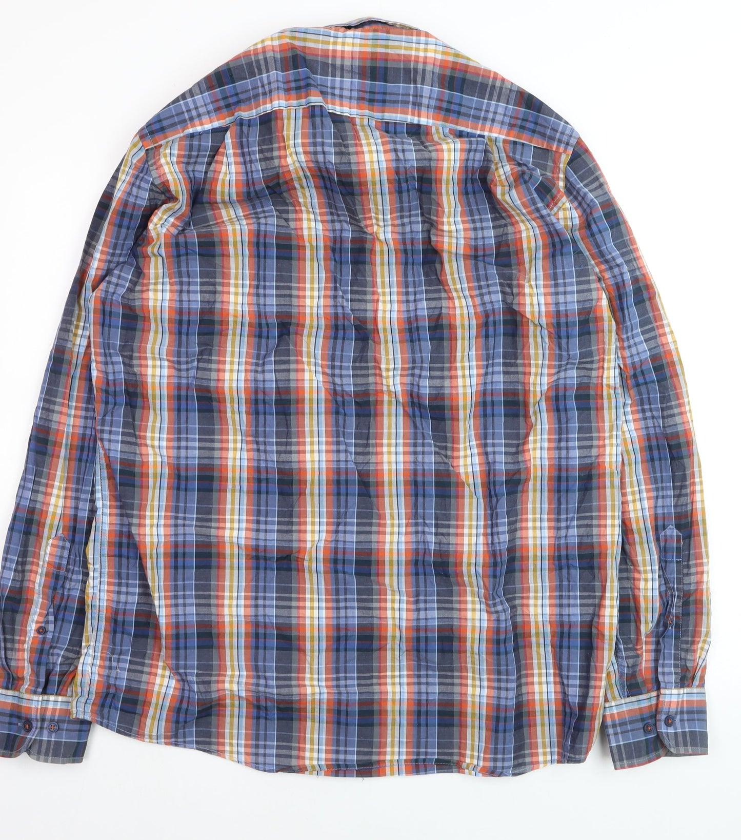 Casa Moda Men's Multicoloured Check Cotton Long Sleeve Shirt L