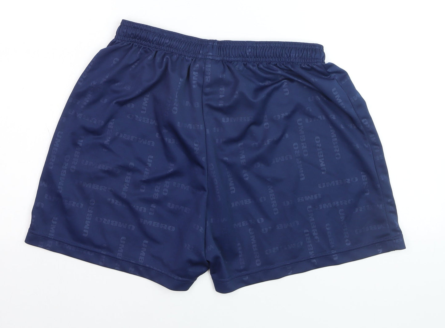 Umbro Boys Blue L Athletic Football Shorts 91cm Quick Dry Polyester