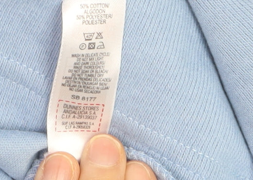 Dunnes Stores Mens Blue V-Neck Cotton Blend Jumper Small