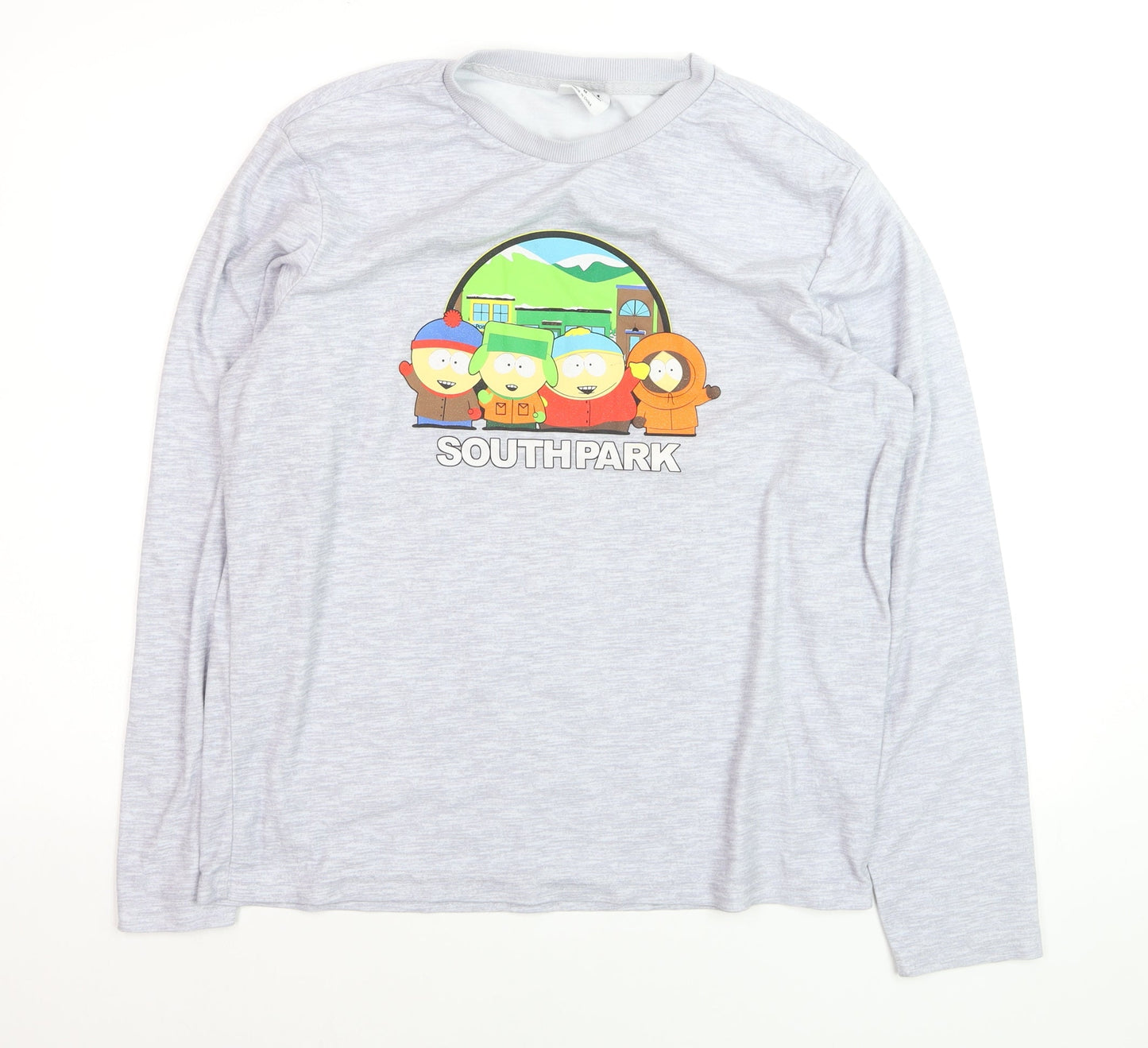 South Park Men's Grey Long Sleeve Graphic Top M