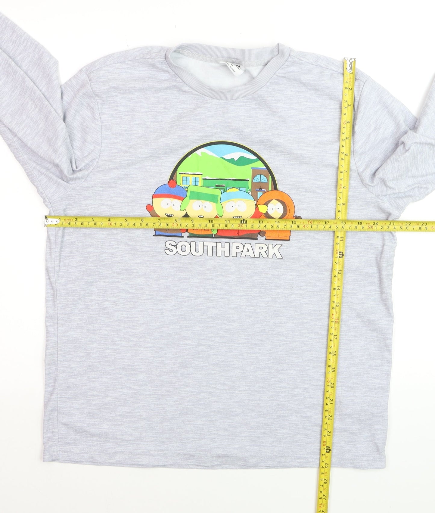 South Park Men's Grey Long Sleeve Graphic Top M