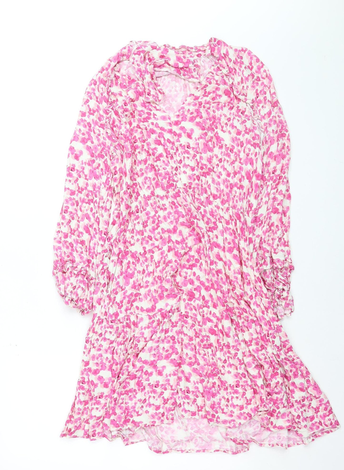 Gallery Women's Pink Floral A-Line Short Dress Size 12