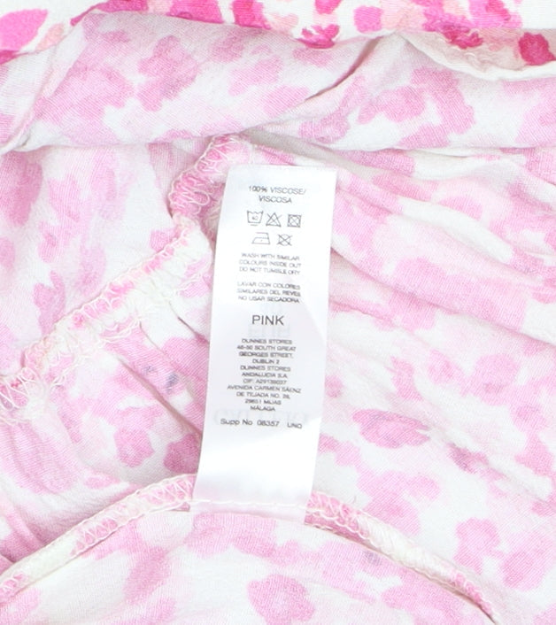 Gallery Women's Pink Floral A-Line Short Dress Size 12