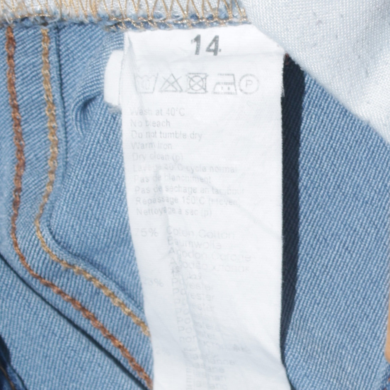 Levi's 511 Teen Blue Denim Slim Fit Straight Jeans Size 14