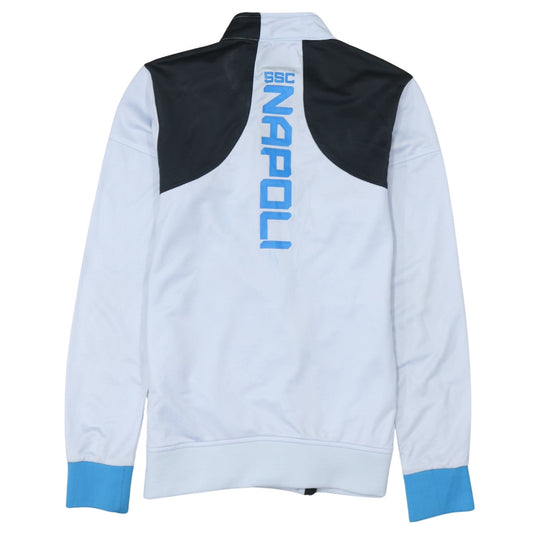 Kappa Boys White Full Zip Napoli Football Sweatshirt 14 Years 164cm Polyester