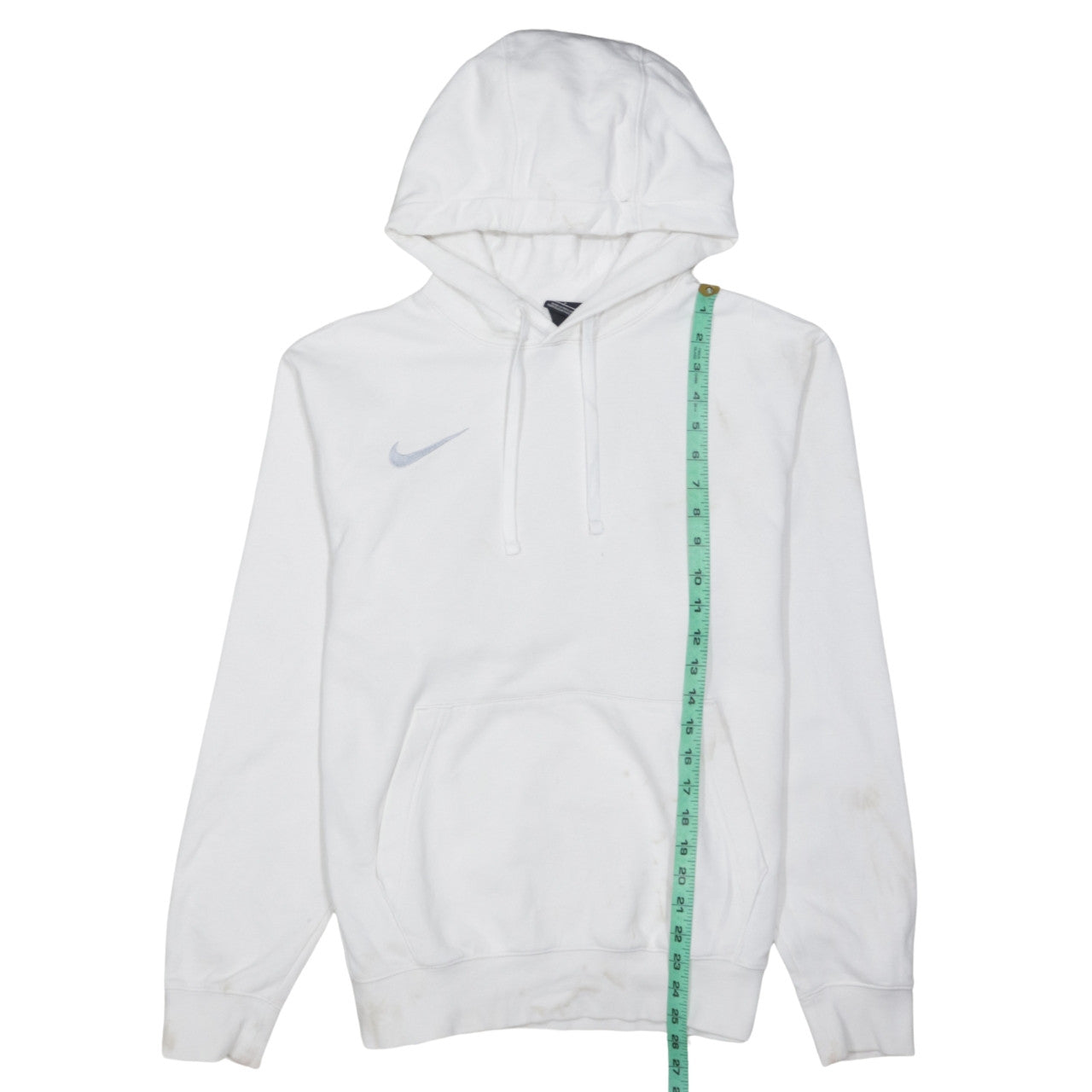 Nike Men's White Pullover Hoodie Size M Embroidered Logo Sportswear