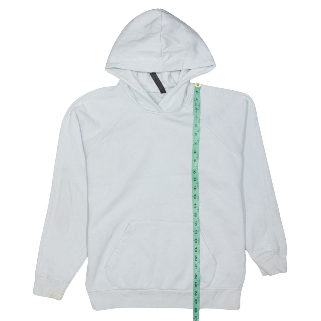 Adidas Womens Light Blue Pullover Hoodie XS Cotton Blend
