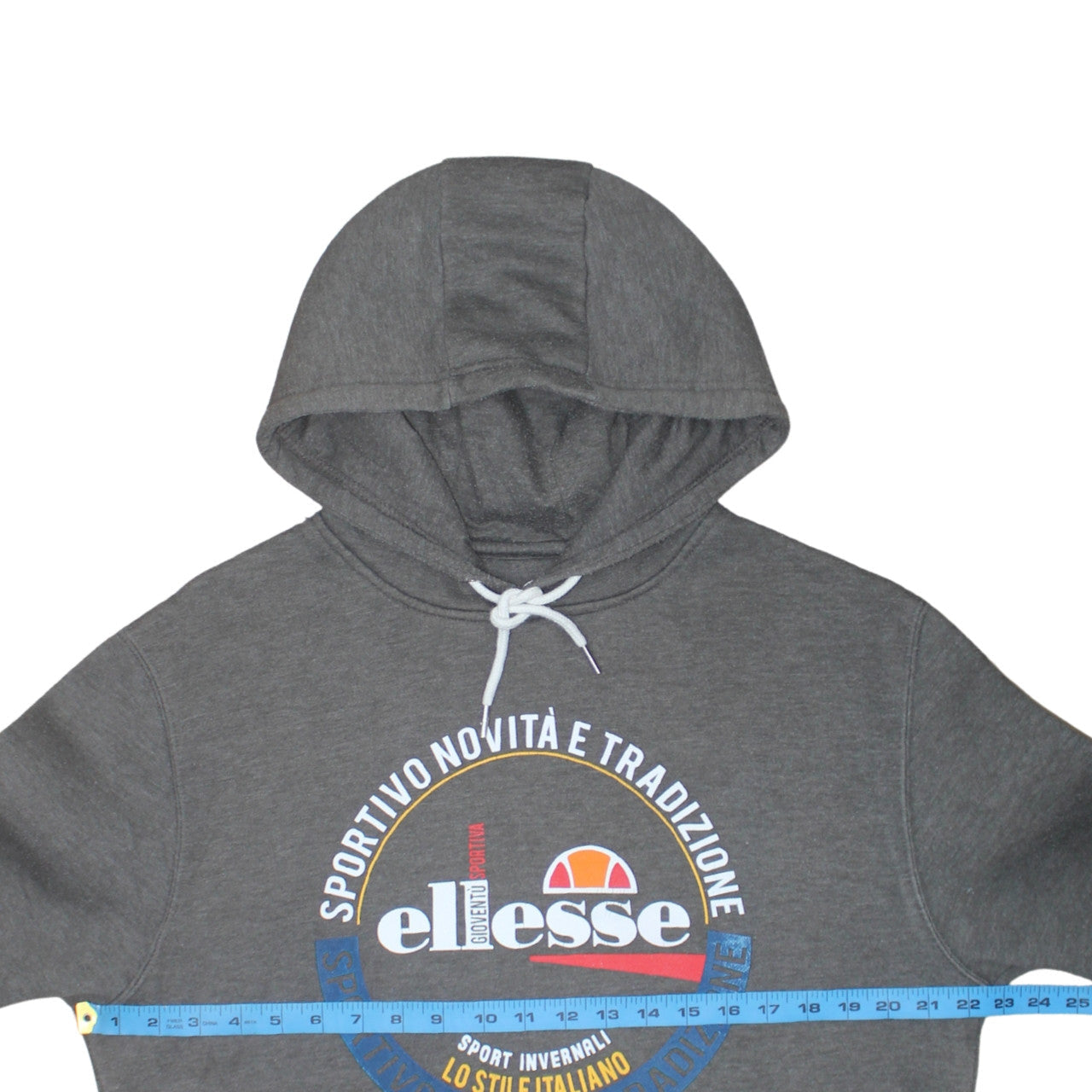 Ellesse Men's Grey Pullover Hoodie Size M Graphic Logo Sportswear
