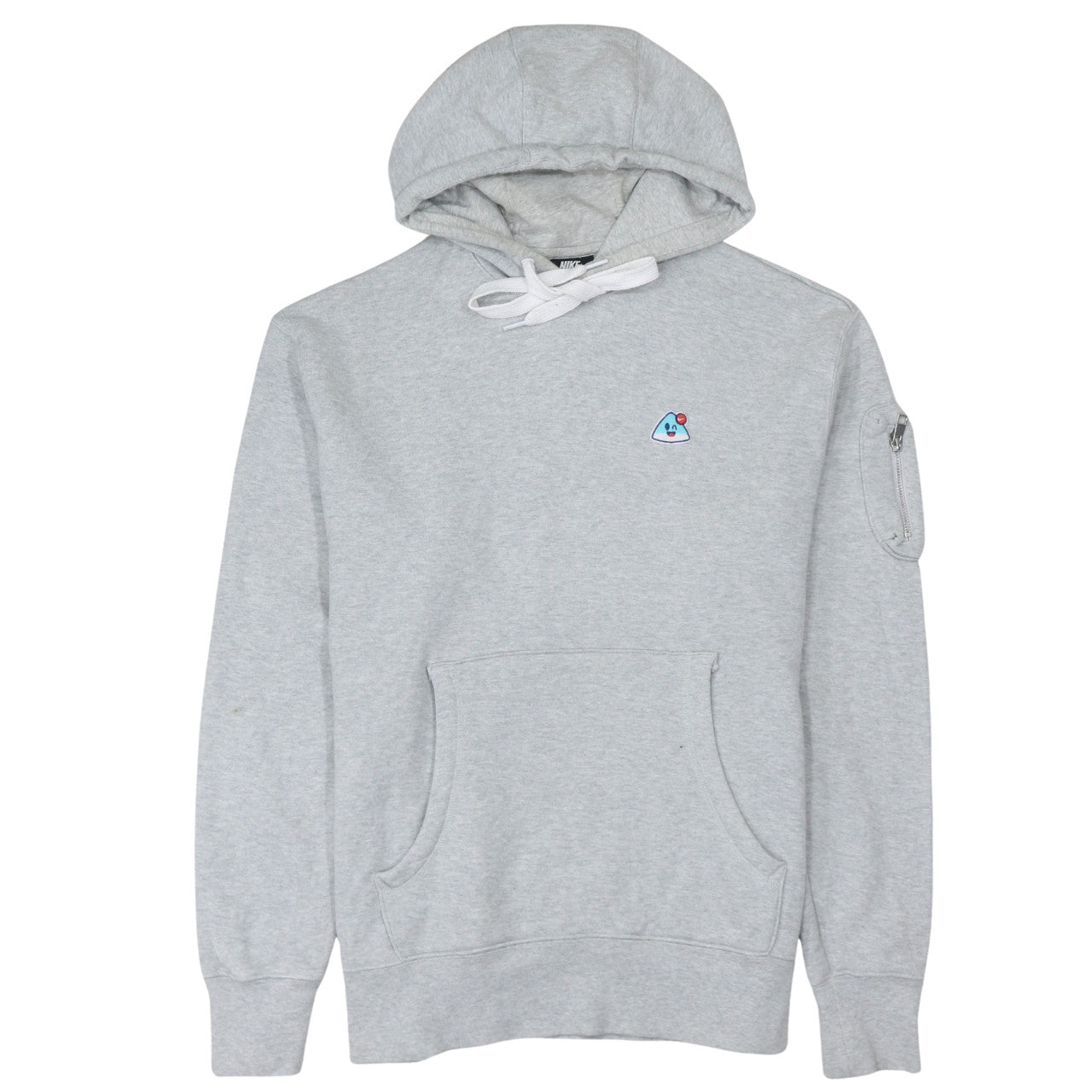 Nike Men's Grey Pullover Hoodie L Embroidered Graphic Cotton