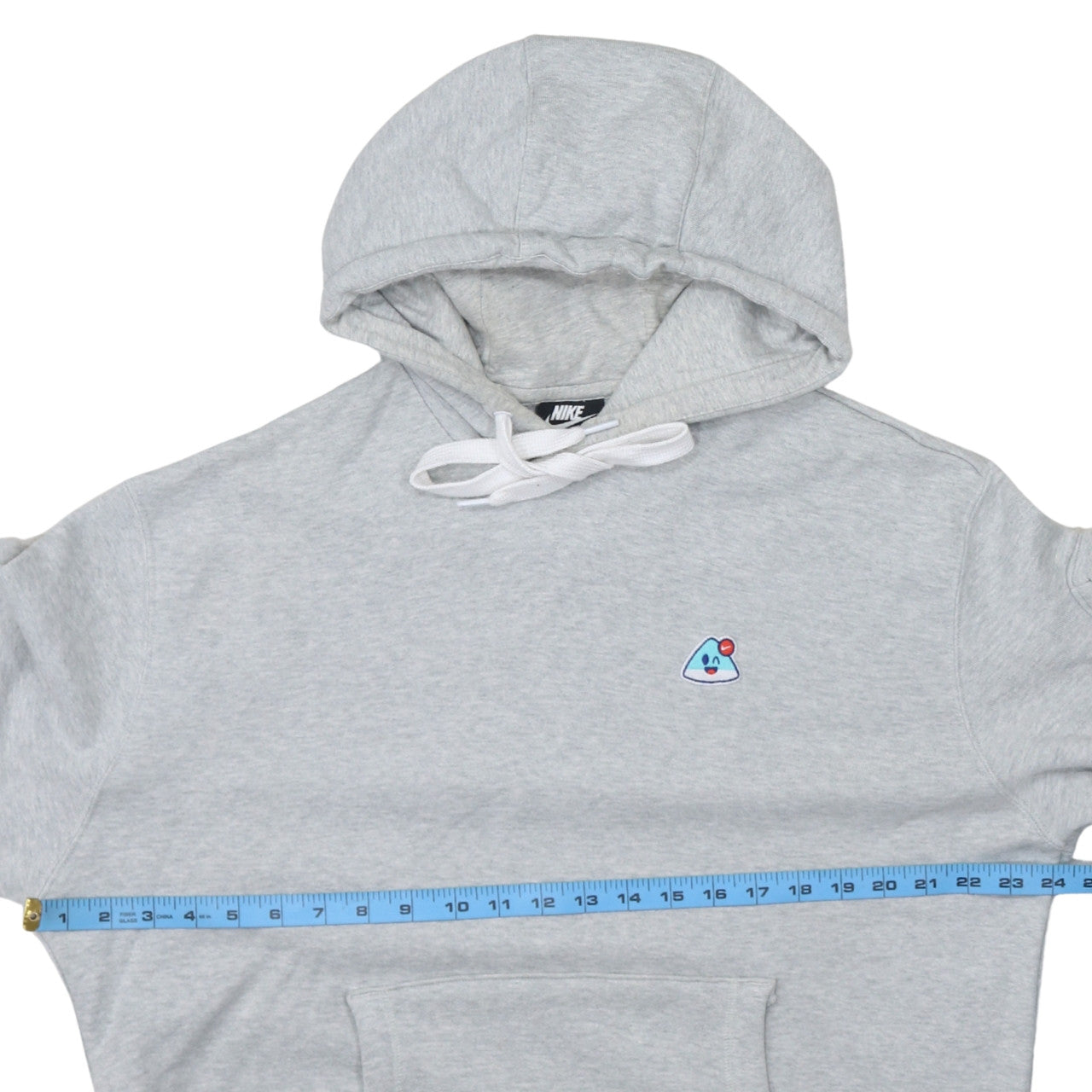 Nike Men's Grey Pullover Hoodie L Embroidered Graphic Cotton