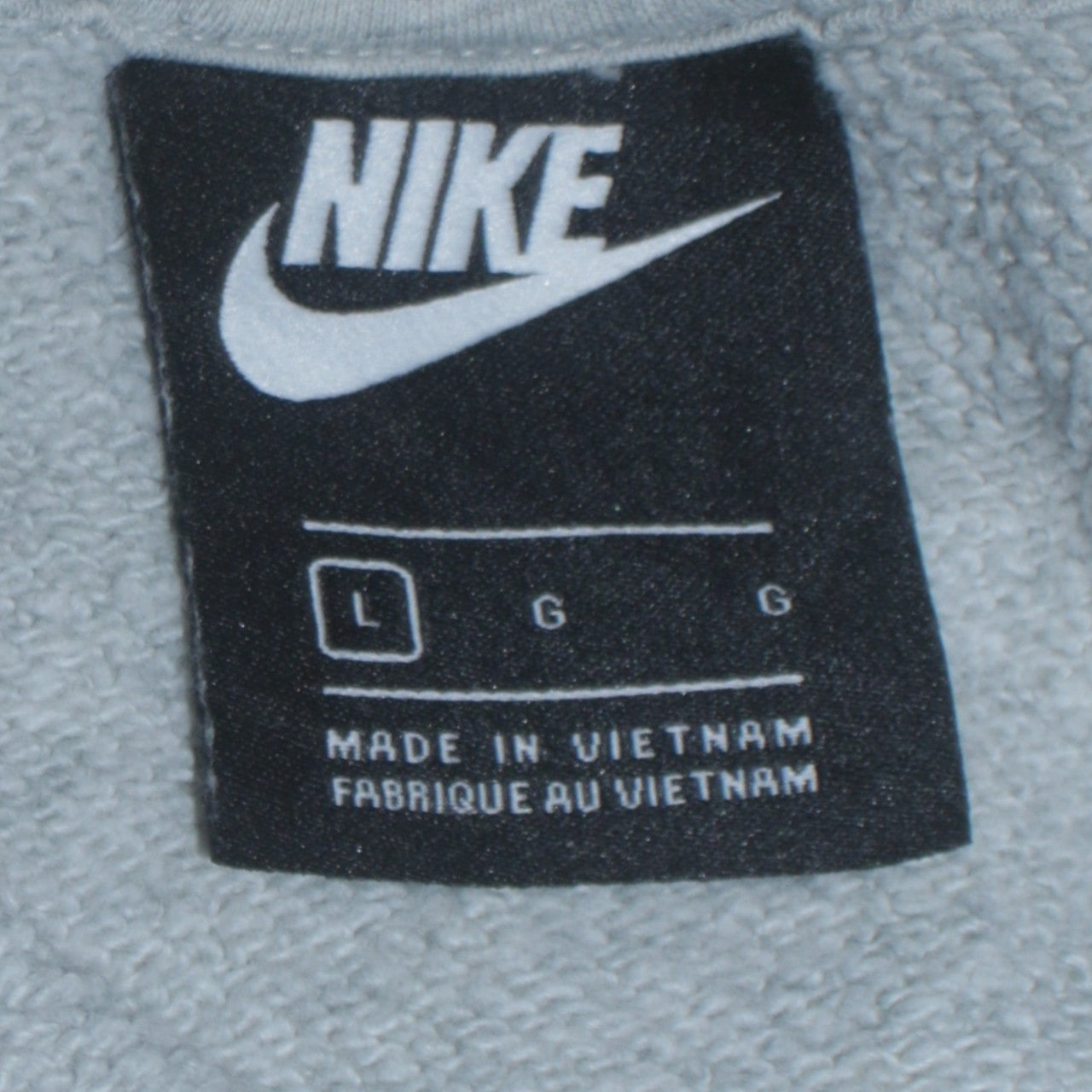 Nike Men's Grey Pullover Hoodie L Embroidered Graphic Cotton
