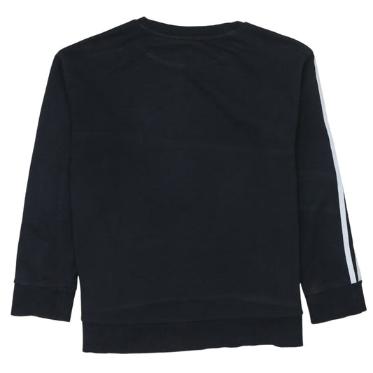 Adidas Womens Black Crew Neck Pullover Sweatshirt Size 10 UK