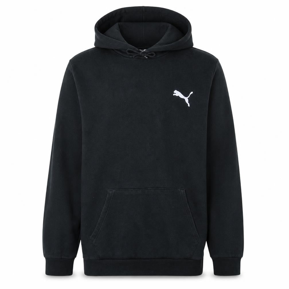 Puma Men's Black Pullover Hoodie S Fleece Logo Sportswear